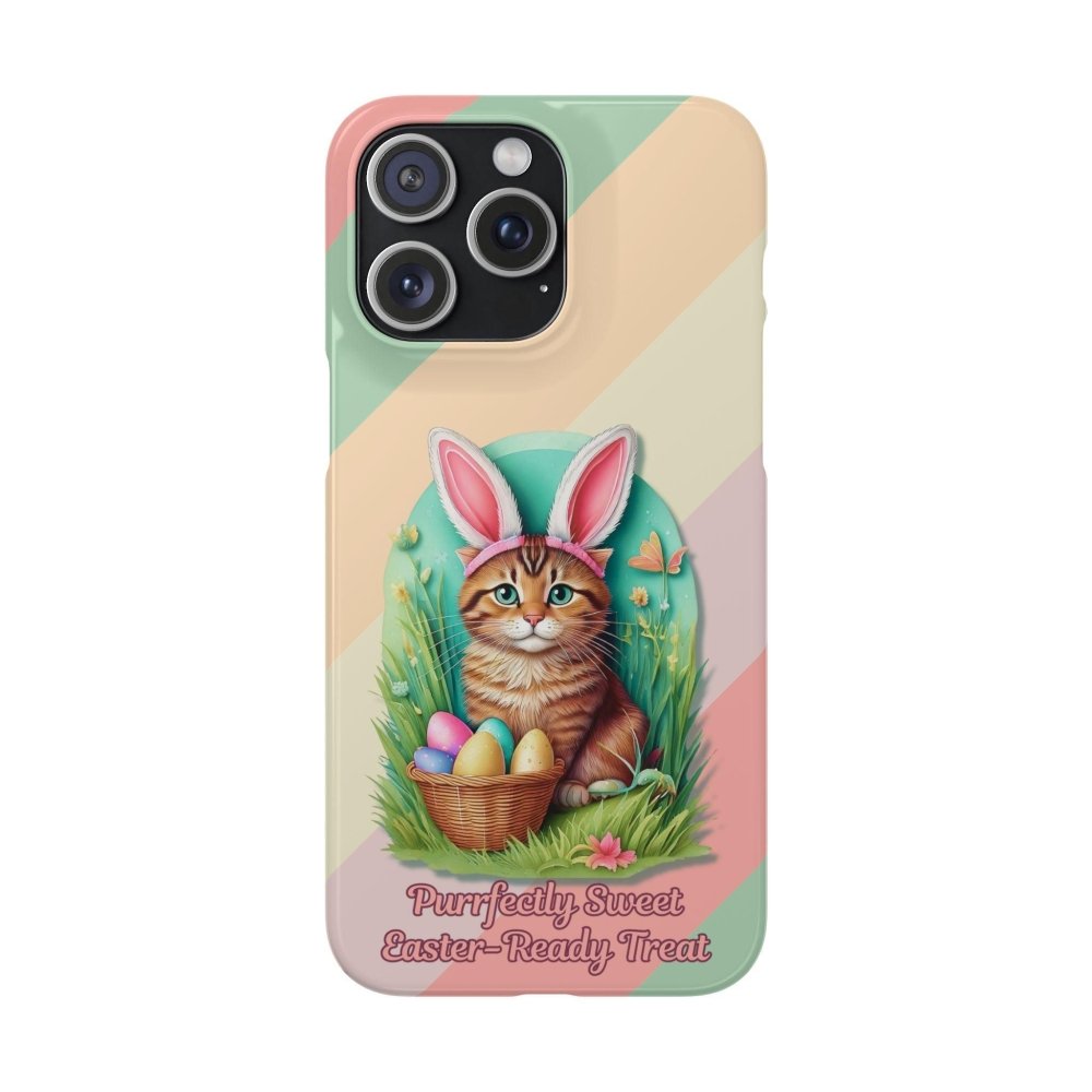 Cute Easter Cat Phone Case - Bunny Ears Cat - Purrfectly Sweet Spring Phone Cover - Love From Snowy Shop