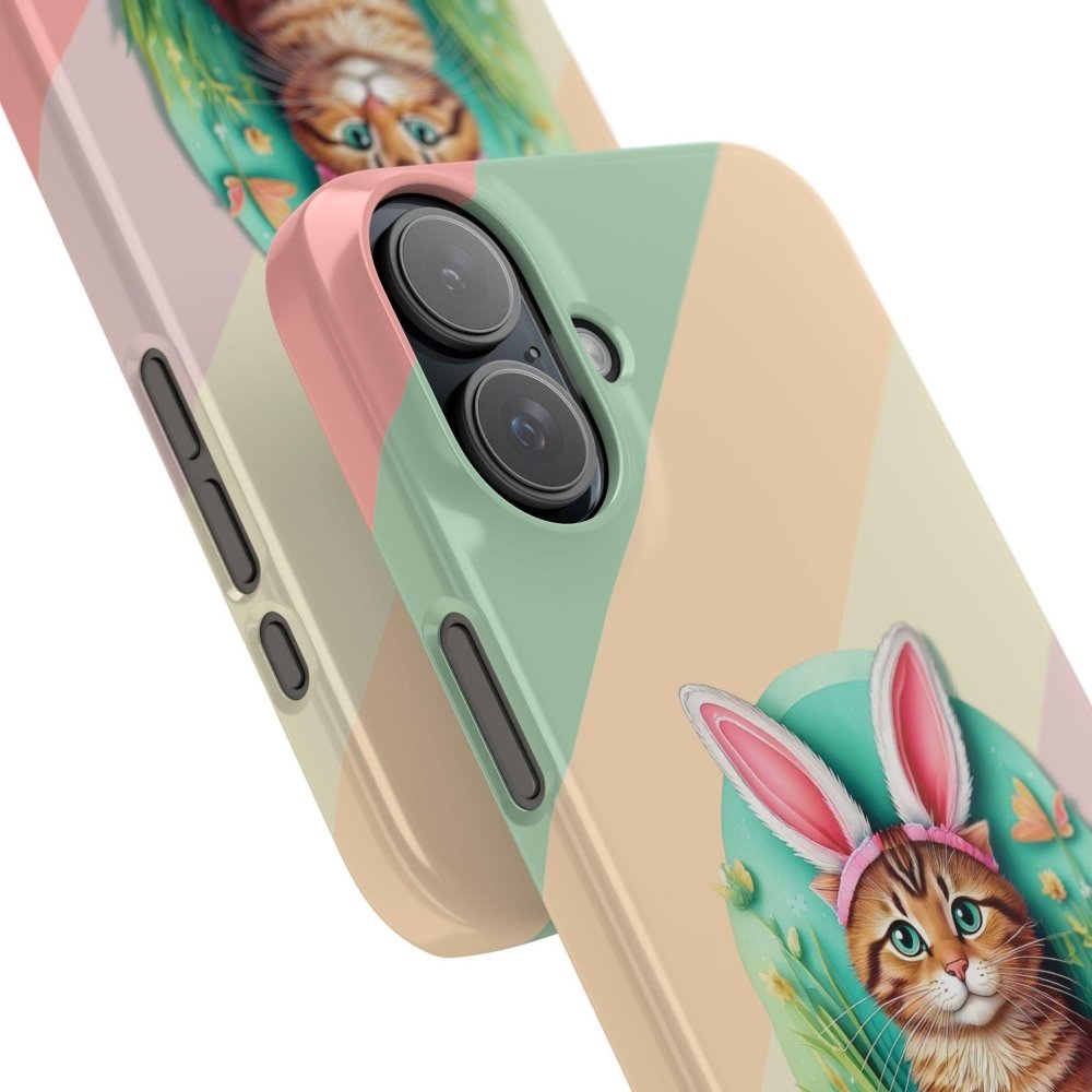 Cute Easter Cat Phone Case - Bunny Ears Cat - Purrfectly Sweet Spring Phone Cover - Love From Snowy Shop