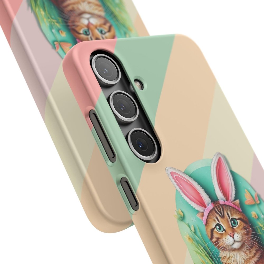 Cute Easter Cat Phone Case - Bunny Ears Cat - Purrfectly Sweet Spring Phone Cover - Love From Snowy Shop