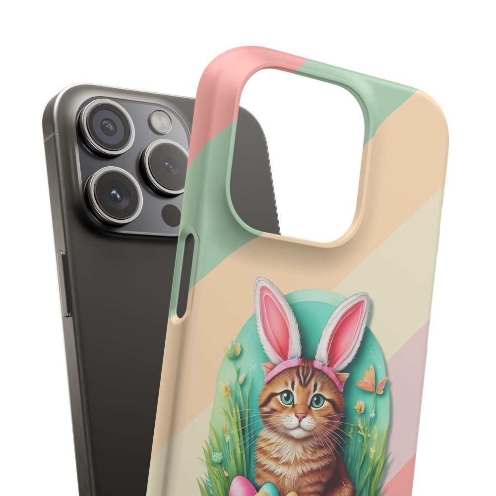 Cute Easter Cat Phone Case - Bunny Ears Cat - Purrfectly Sweet Spring Phone Cover - Love From Snowy Shop