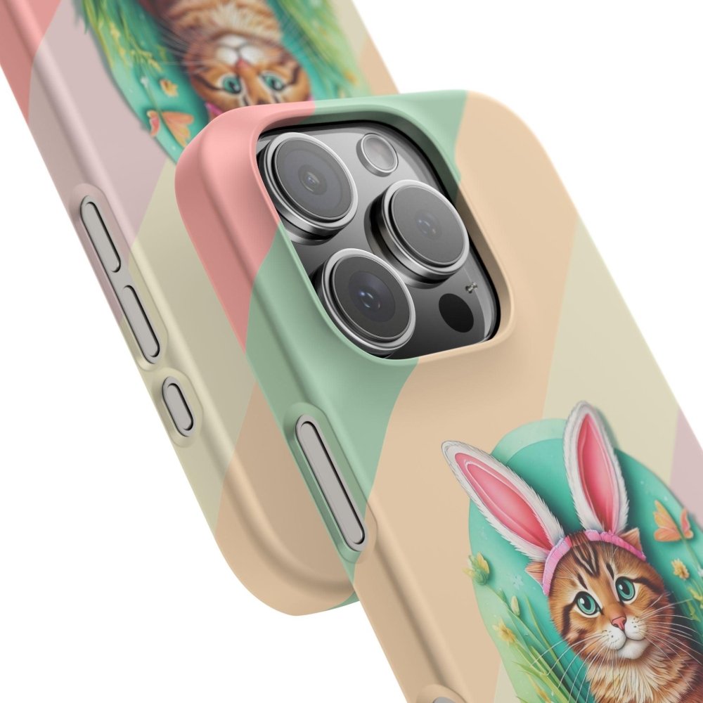 Cute Easter Cat Phone Case - Bunny Ears Cat - Purrfectly Sweet Spring Phone Cover - Love From Snowy Shop