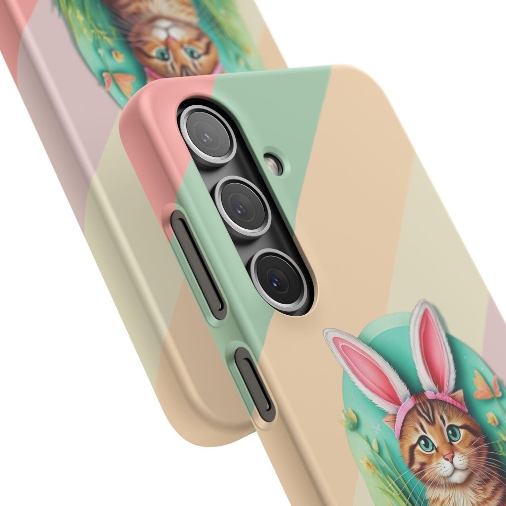 Cute Easter Cat Phone Case - Bunny Ears Cat - Purrfectly Sweet Spring Phone Cover - Love From Snowy Shop