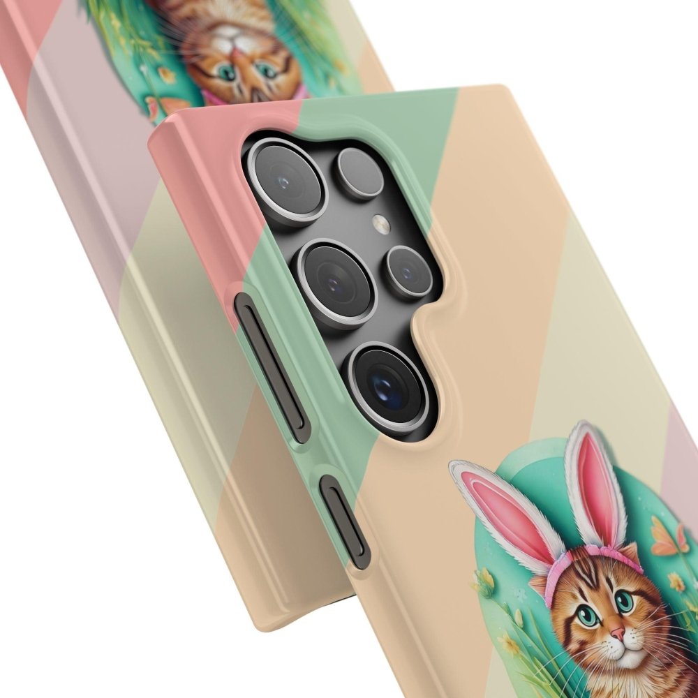 Cute Easter Cat Phone Case - Bunny Ears Cat - Purrfectly Sweet Spring Phone Cover - Love From Snowy Shop