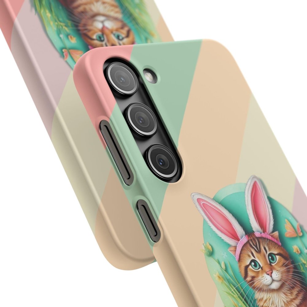 Cute Easter Cat Phone Case - Bunny Ears Cat - Purrfectly Sweet Spring Phone Cover - Love From Snowy Shop