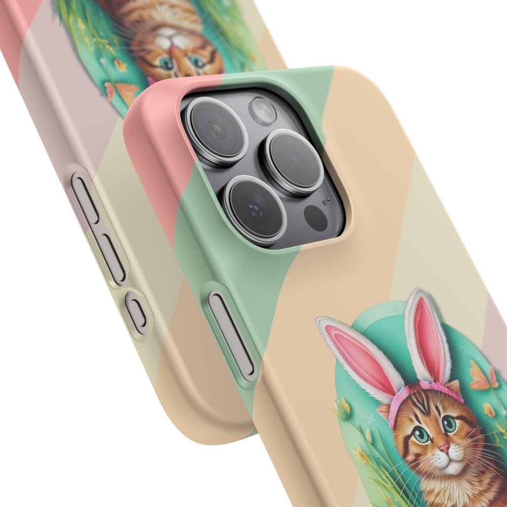 Cute Easter Cat Phone Case - Bunny Ears Cat - Purrfectly Sweet Spring Phone Cover - Love From Snowy Shop