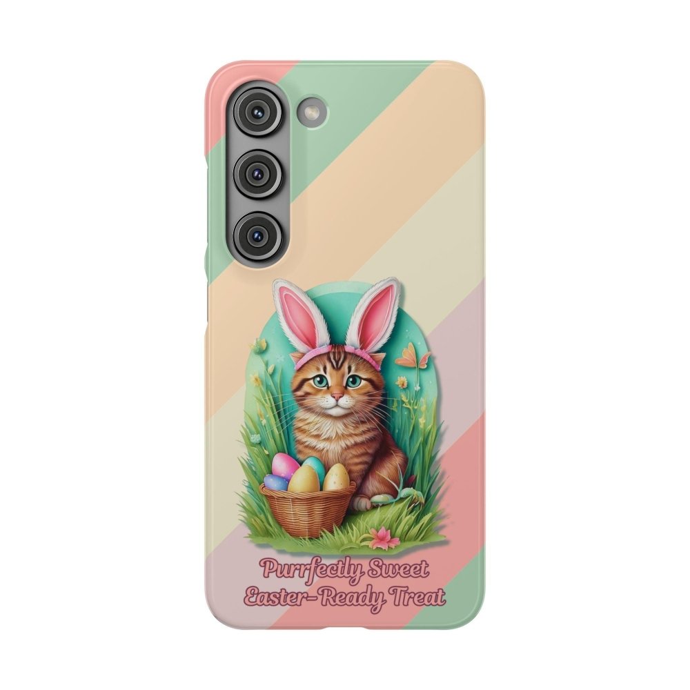 Cute Easter Cat Phone Case - Bunny Ears Cat - Purrfectly Sweet Spring Phone Cover - Love From Snowy Shop