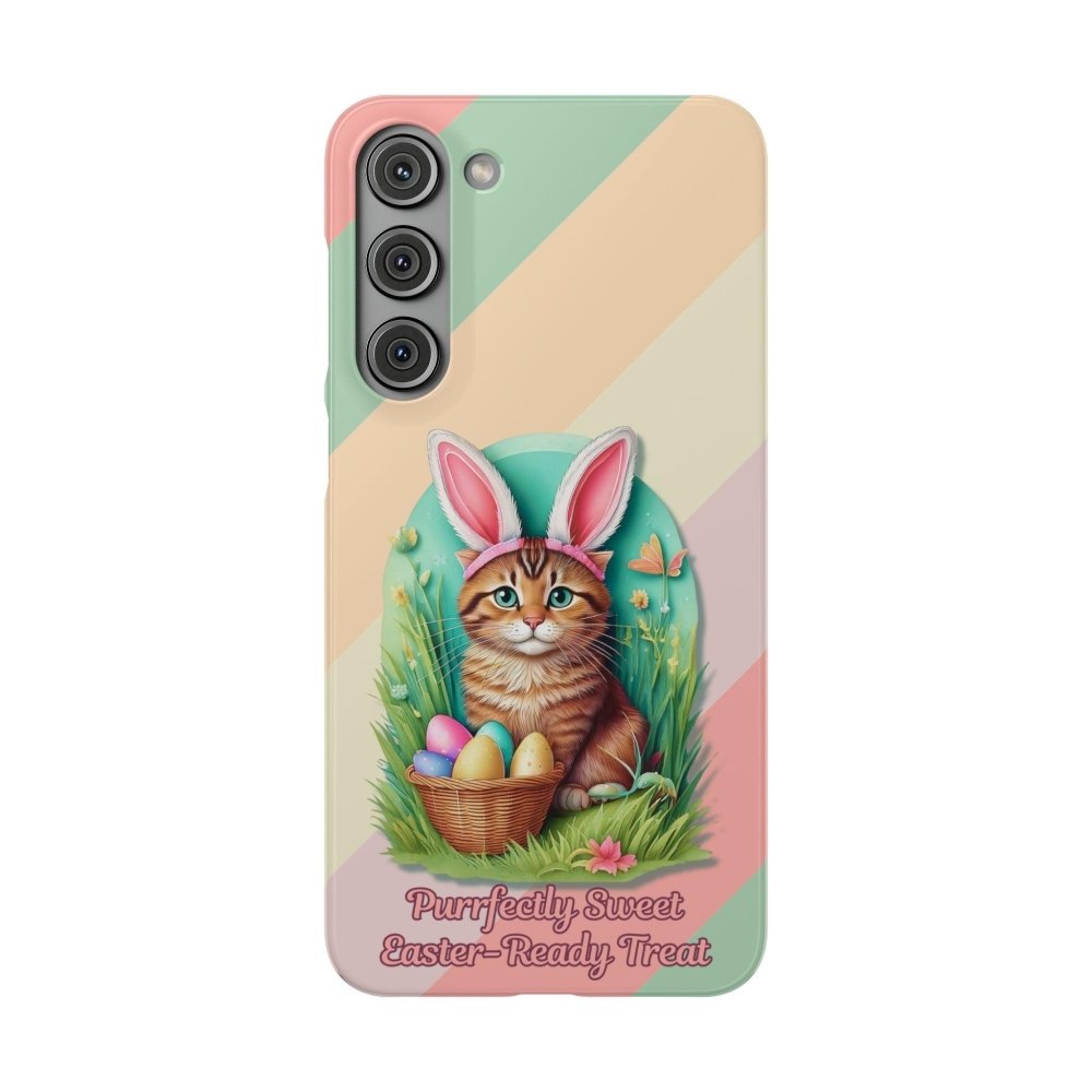 Cute Easter Cat Phone Case - Bunny Ears Cat - Purrfectly Sweet Spring Phone Cover - Love From Snowy Shop