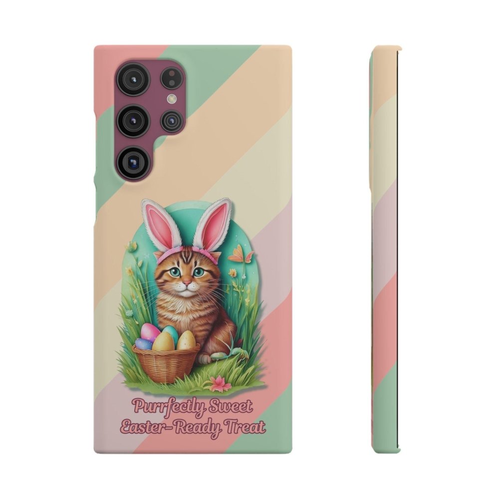 Cute Easter Cat Phone Case - Bunny Ears Cat - Purrfectly Sweet Spring Phone Cover - Love From Snowy Shop