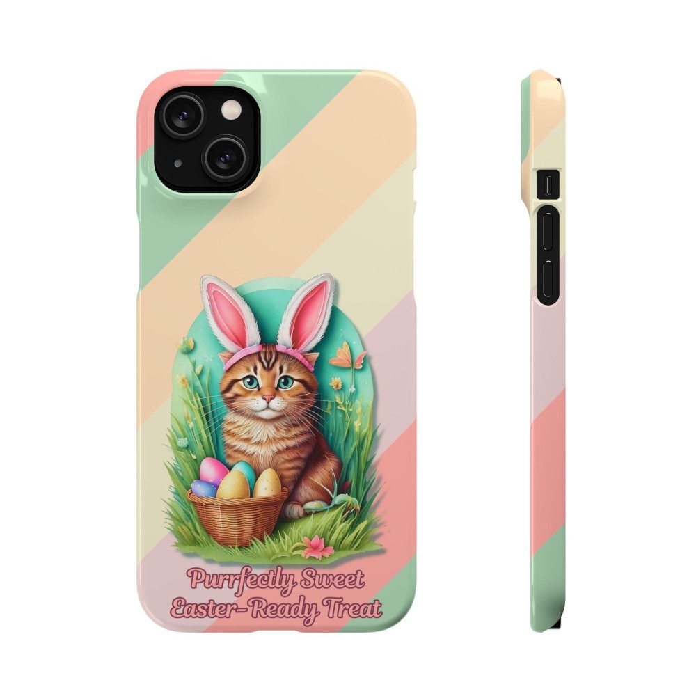 Cute Easter Cat Phone Case - Bunny Ears Cat - Purrfectly Sweet Spring Phone Cover - Love From Snowy Shop