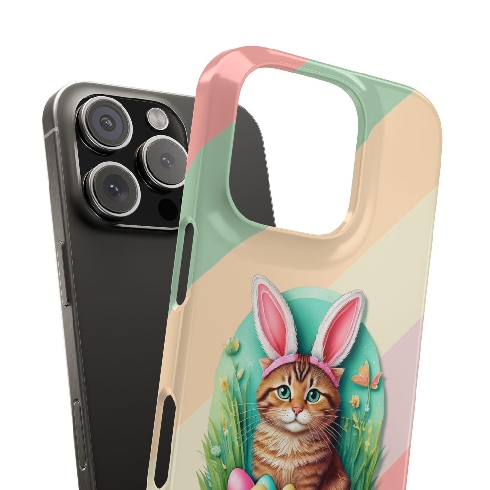 Cute Easter Cat Phone Case - Bunny Ears Cat - Purrfectly Sweet Spring Phone Cover - Love From Snowy Shop