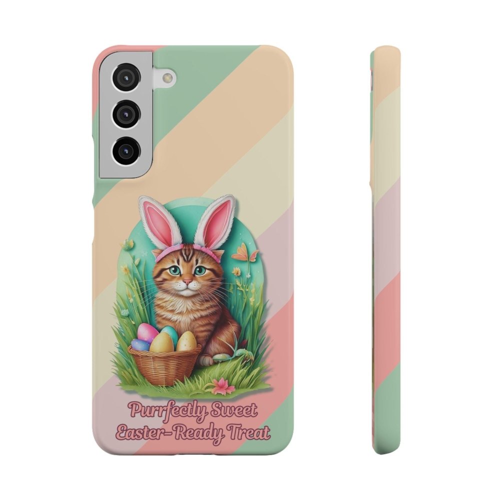 Cute Easter Cat Phone Case - Bunny Ears Cat - Purrfectly Sweet Spring Phone Cover - Love From Snowy Shop
