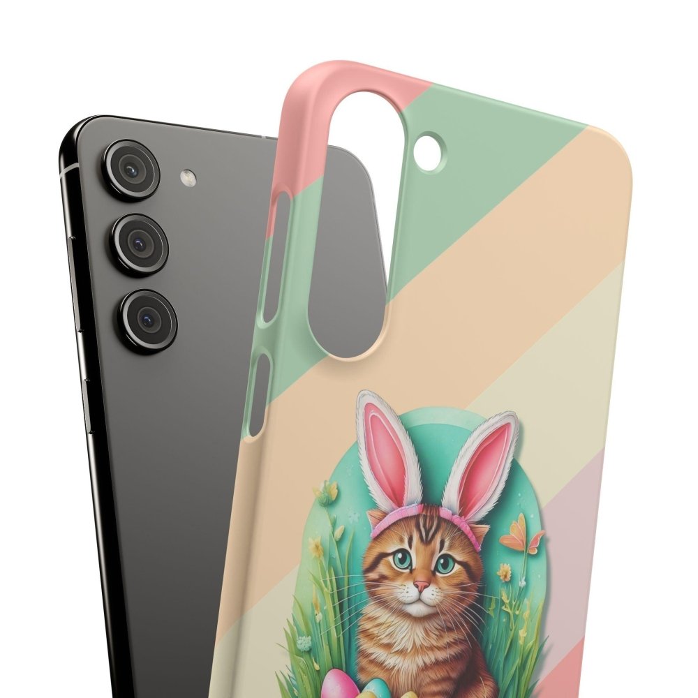 Cute Easter Cat Phone Case - Bunny Ears Cat - Purrfectly Sweet Spring Phone Cover - Love From Snowy Shop