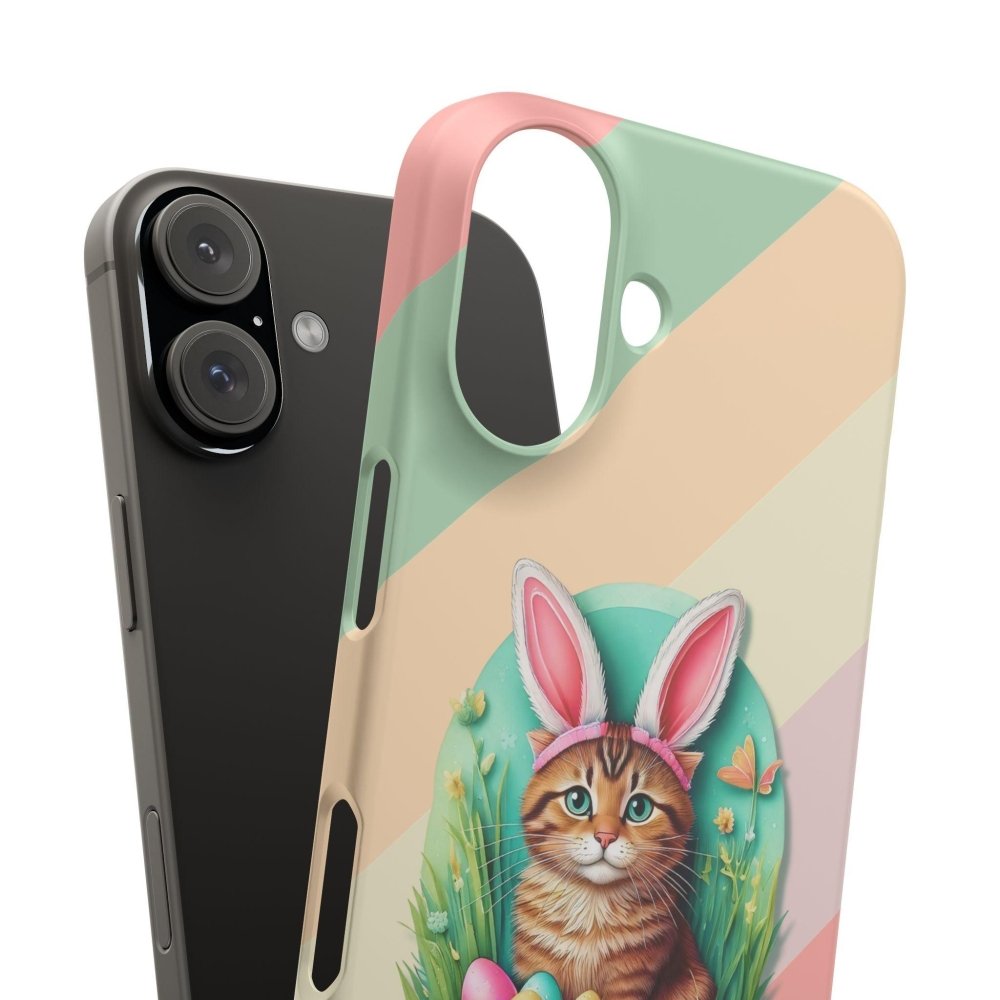 Cute Easter Cat Phone Case - Bunny Ears Cat - Purrfectly Sweet Spring Phone Cover - Love From Snowy Shop