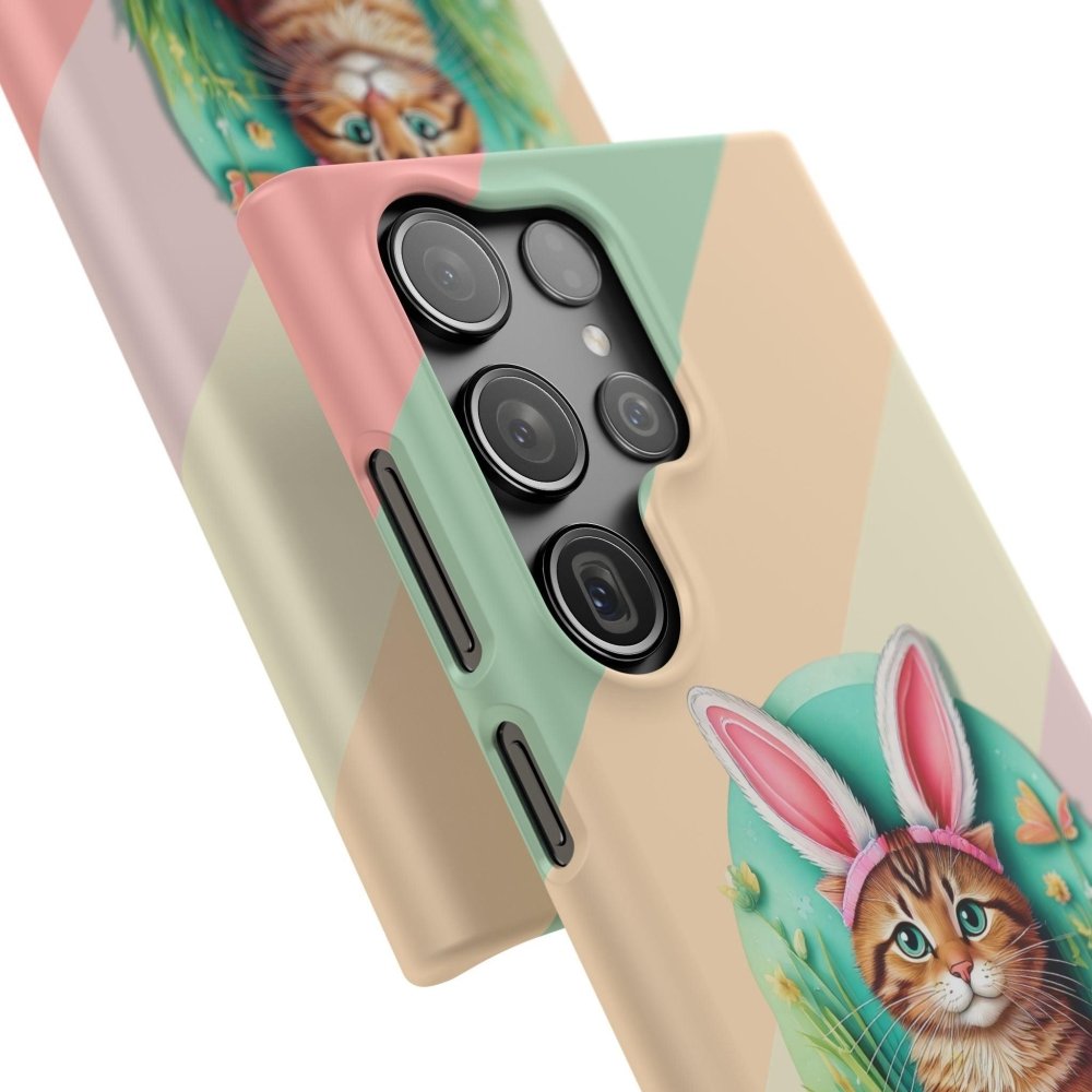 Cute Easter Cat Phone Case - Bunny Ears Cat - Purrfectly Sweet Spring Phone Cover - Love From Snowy Shop