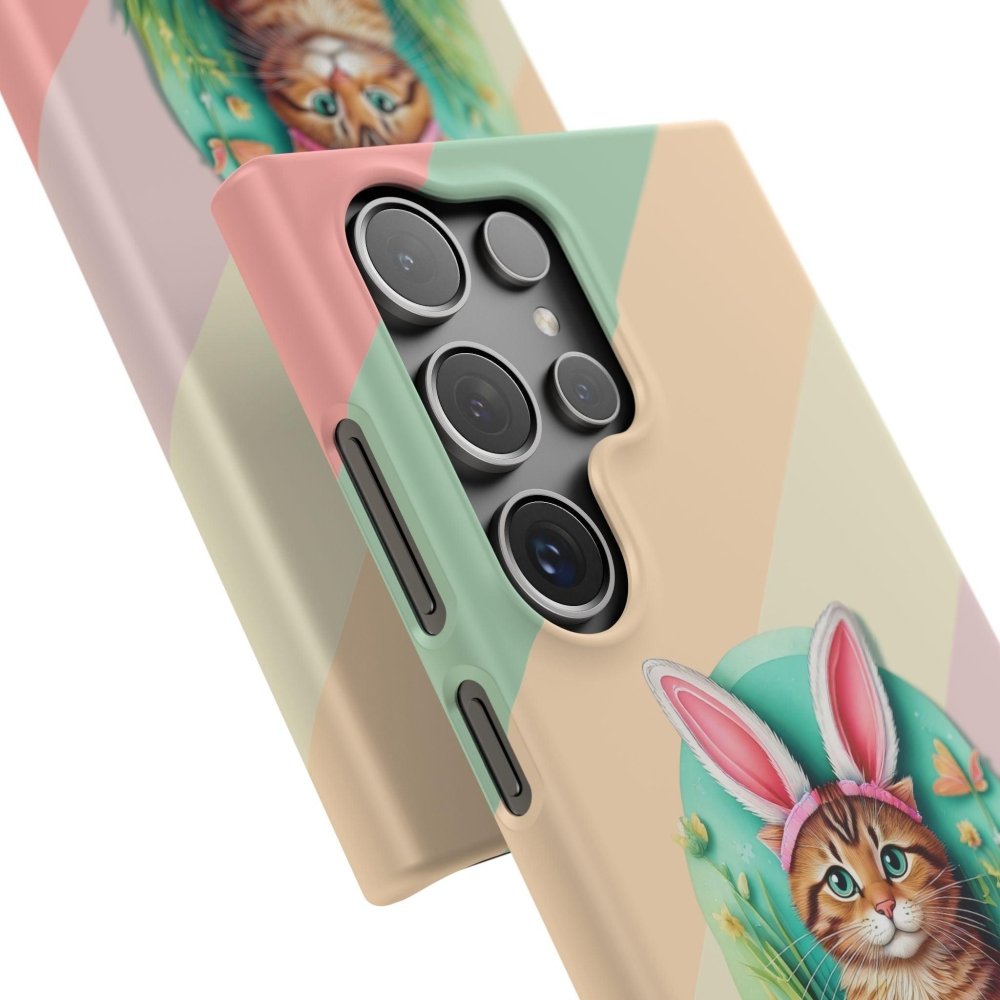 Cute Easter Cat Phone Case - Bunny Ears Cat - Purrfectly Sweet Spring Phone Cover - Love From Snowy Shop