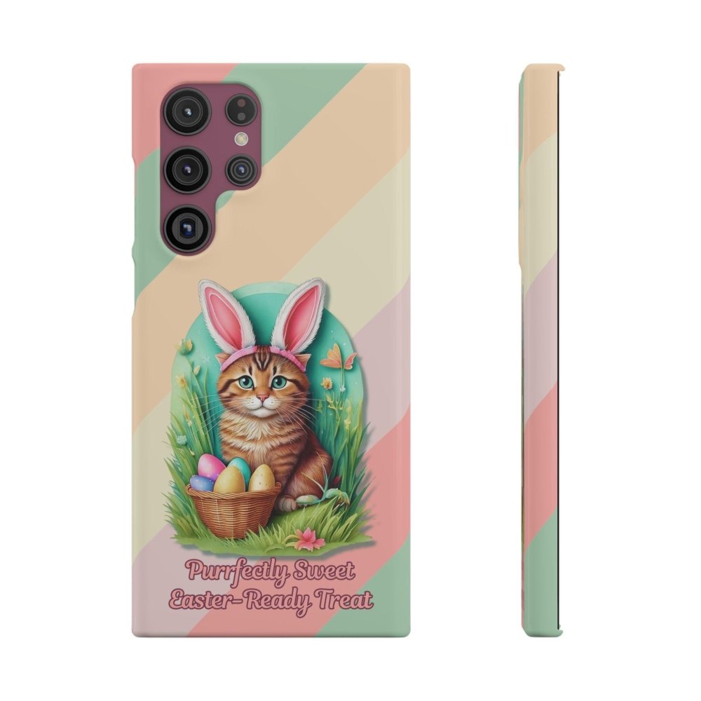 Cute Easter Cat Phone Case - Bunny Ears Cat - Purrfectly Sweet Spring Phone Cover - Love From Snowy Shop