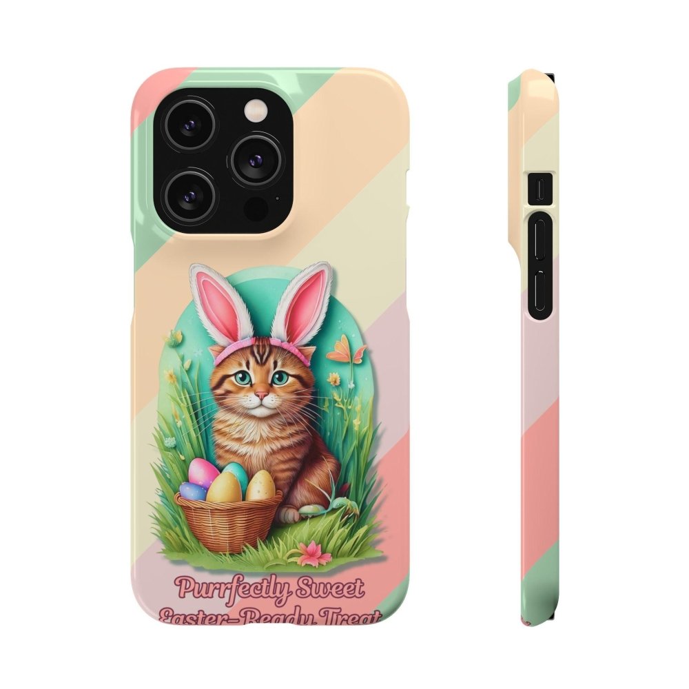 Cute Easter Cat Phone Case - Bunny Ears Cat - Purrfectly Sweet Spring Phone Cover - Love From Snowy Shop