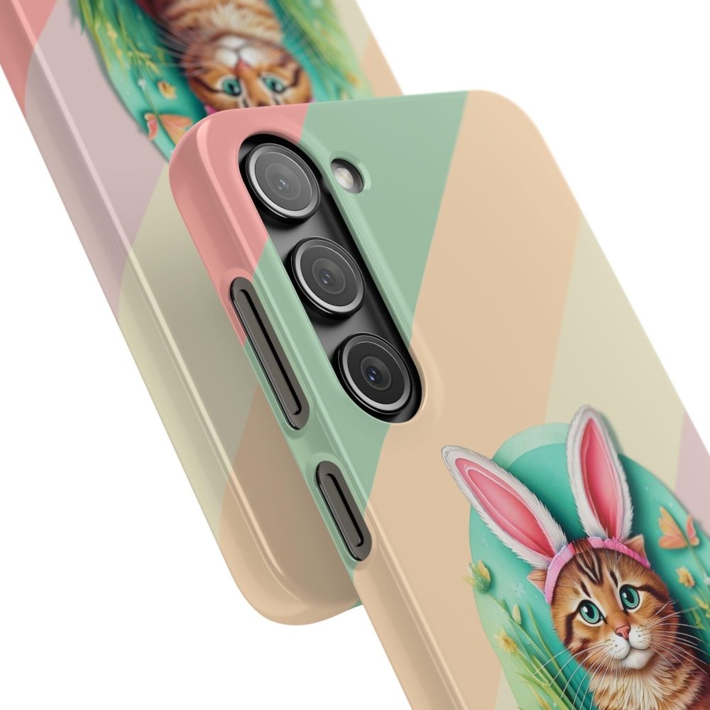 Cute Easter Cat Phone Case - Bunny Ears Cat - Purrfectly Sweet Spring Phone Cover - Love From Snowy Shop