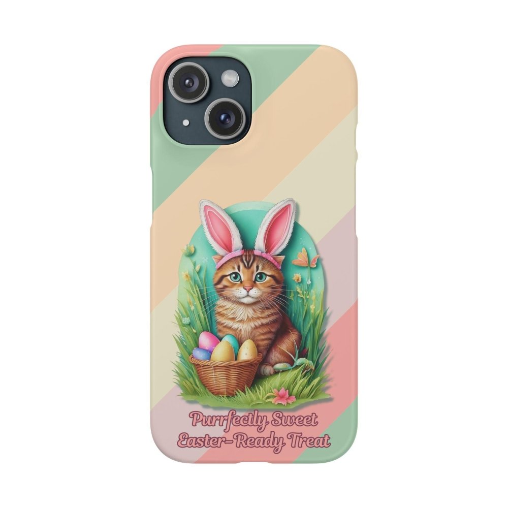Cute Easter Cat Phone Case - Bunny Ears Cat - Purrfectly Sweet Spring Phone Cover - Love From Snowy Shop