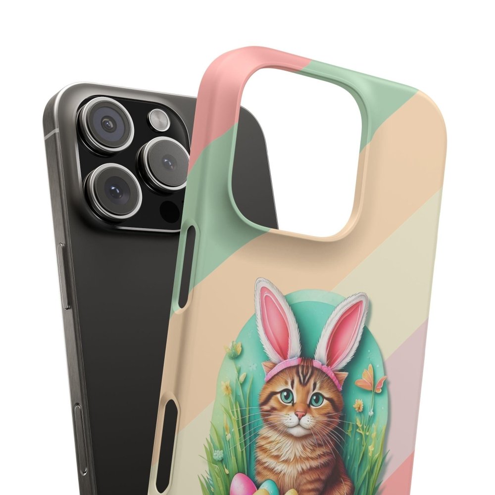 Cute Easter Cat Phone Case - Bunny Ears Cat - Purrfectly Sweet Spring Phone Cover - Love From Snowy Shop