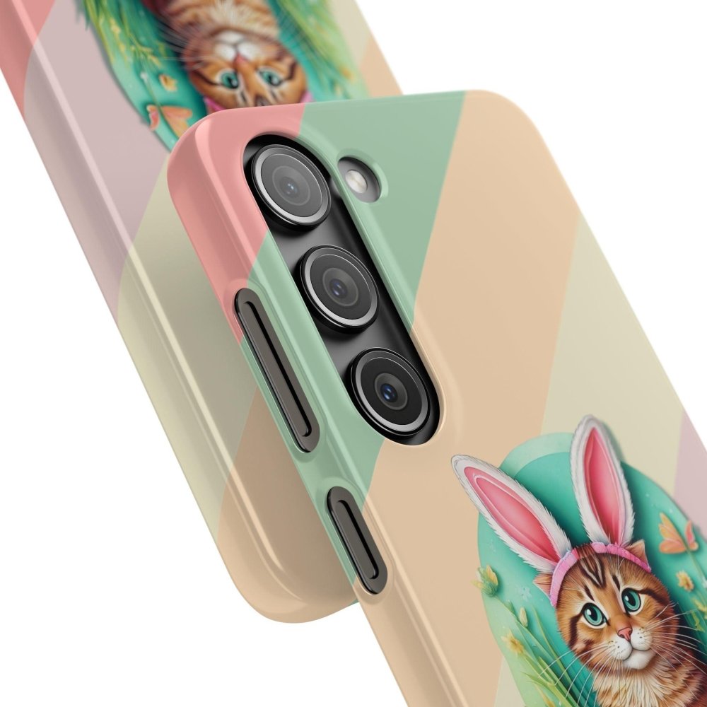 Cute Easter Cat Phone Case - Bunny Ears Cat - Purrfectly Sweet Spring Phone Cover - Love From Snowy Shop