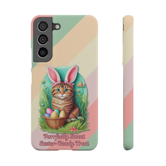 Cute Easter Cat Phone Case - Bunny Ears Cat - Purrfectly Sweet Spring Phone Cover - Love From Snowy Shop