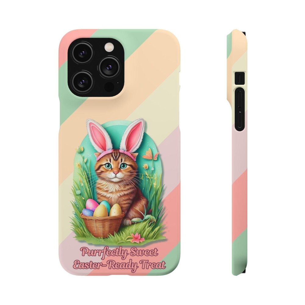Cute Easter Cat Phone Case - Bunny Ears Cat - Purrfectly Sweet Spring Phone Cover - Love From Snowy Shop