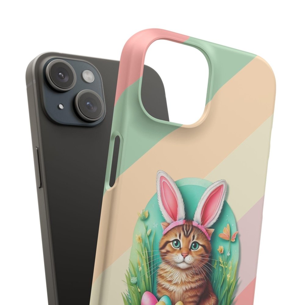 Cute Easter Cat Phone Case - Bunny Ears Cat - Purrfectly Sweet Spring Phone Cover - Love From Snowy Shop