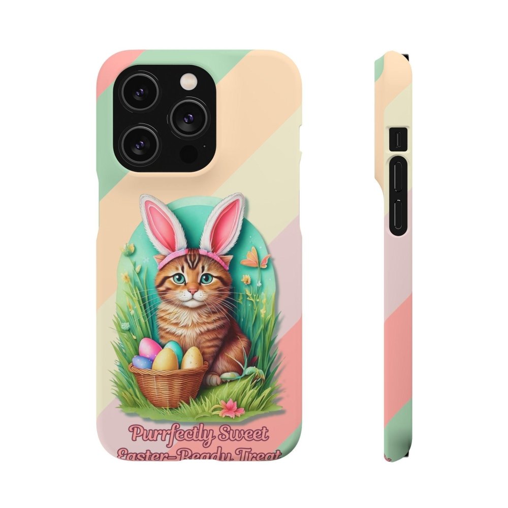 Cute Easter Cat Phone Case - Bunny Ears Cat - Purrfectly Sweet Spring Phone Cover - Love From Snowy Shop
