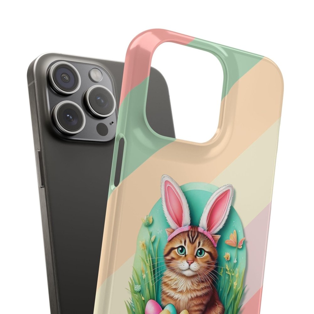 Cute Easter Cat Phone Case - Bunny Ears Cat - Purrfectly Sweet Spring Phone Cover - Love From Snowy Shop