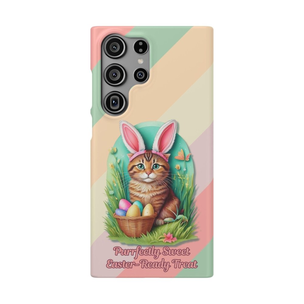 Cute Easter Cat Phone Case - Bunny Ears Cat - Purrfectly Sweet Spring Phone Cover - Love From Snowy Shop