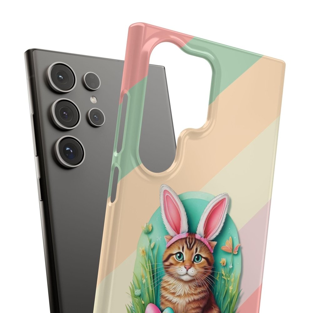 Cute Easter Cat Phone Case - Bunny Ears Cat - Purrfectly Sweet Spring Phone Cover - Love From Snowy Shop