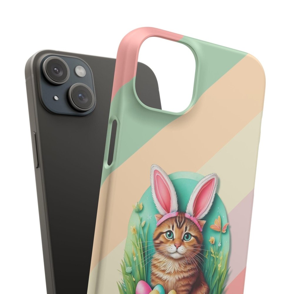 Cute Easter Cat Phone Case - Bunny Ears Cat - Purrfectly Sweet Spring Phone Cover - Love From Snowy Shop