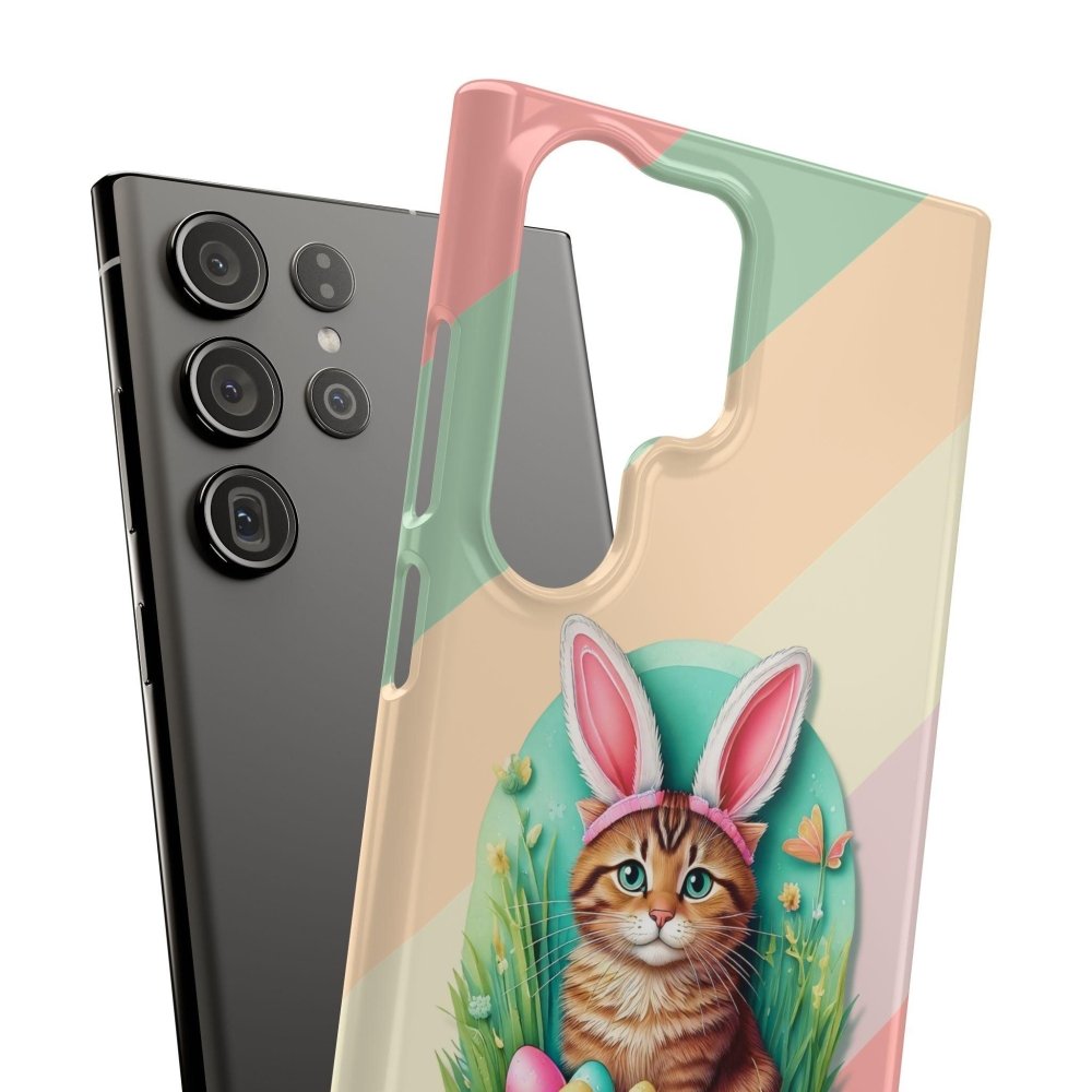Cute Easter Cat Phone Case - Bunny Ears Cat - Purrfectly Sweet Spring Phone Cover - Love From Snowy Shop