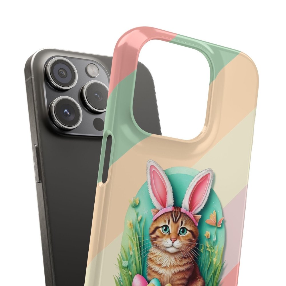 Cute Easter Cat Phone Case - Bunny Ears Cat - Purrfectly Sweet Spring Phone Cover - Love From Snowy Shop