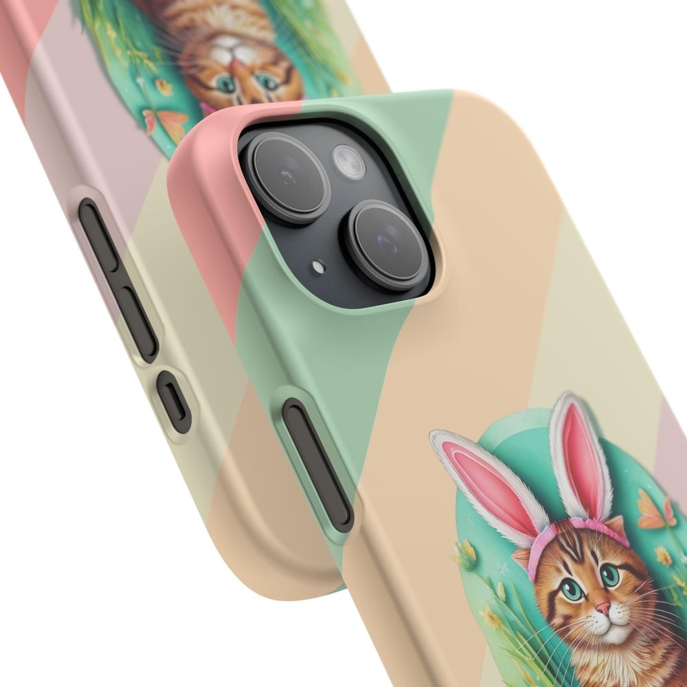 Cute Easter Cat Phone Case - Bunny Ears Cat - Purrfectly Sweet Spring Phone Cover - Love From Snowy Shop