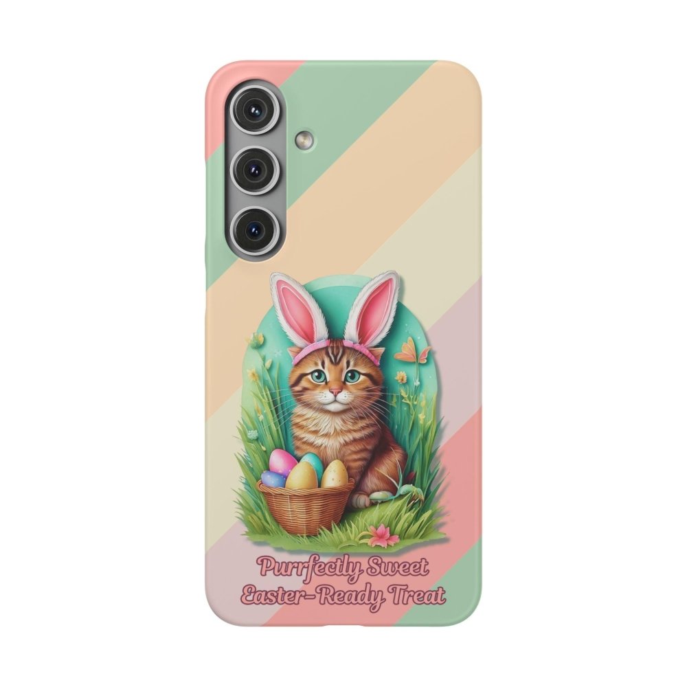 Cute Easter Cat Phone Case - Bunny Ears Cat - Purrfectly Sweet Spring Phone Cover - Love From Snowy Shop