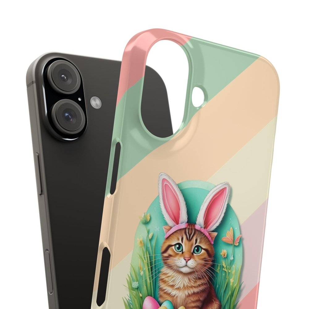 Cute Easter Cat Phone Case - Bunny Ears Cat - Purrfectly Sweet Spring Phone Cover - Love From Snowy Shop