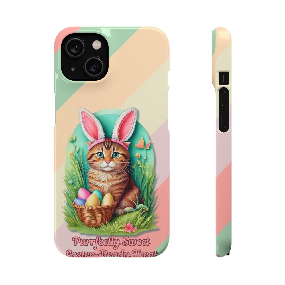 Cute Easter Cat Phone Case - Bunny Ears Cat - Purrfectly Sweet Spring Phone Cover - Love From Snowy Shop