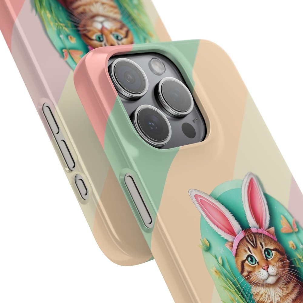 Cute Easter Cat Phone Case - Bunny Ears Cat - Purrfectly Sweet Spring Phone Cover - Love From Snowy Shop
