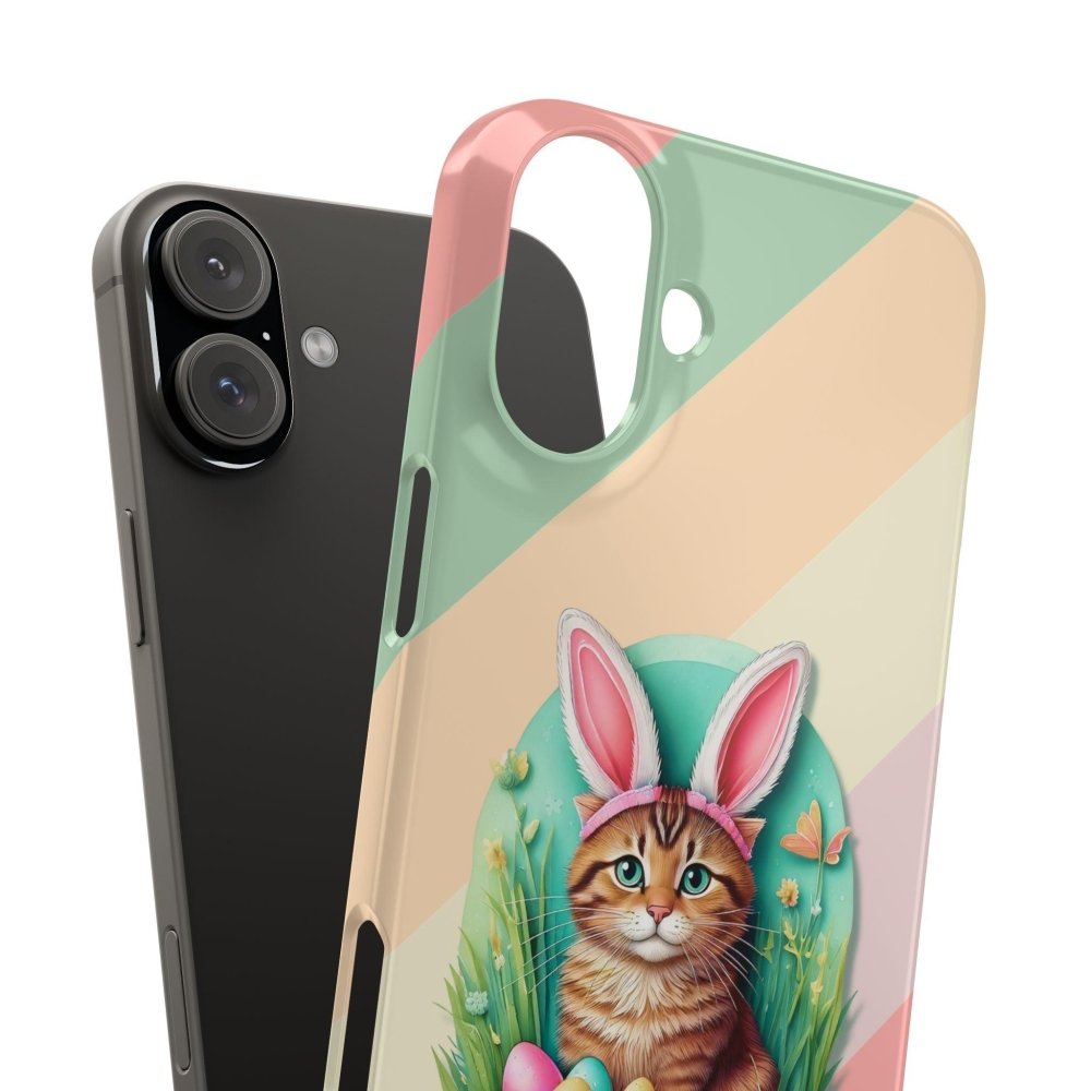Cute Easter Cat Phone Case - Bunny Ears Cat - Purrfectly Sweet Spring Phone Cover - Love From Snowy Shop