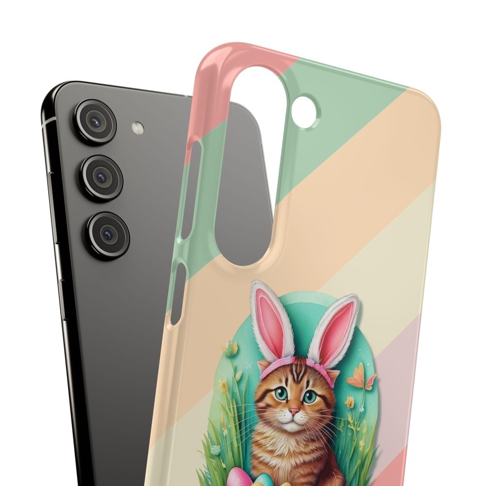 Cute Easter Cat Phone Case - Bunny Ears Cat - Purrfectly Sweet Spring Phone Cover - Love From Snowy Shop