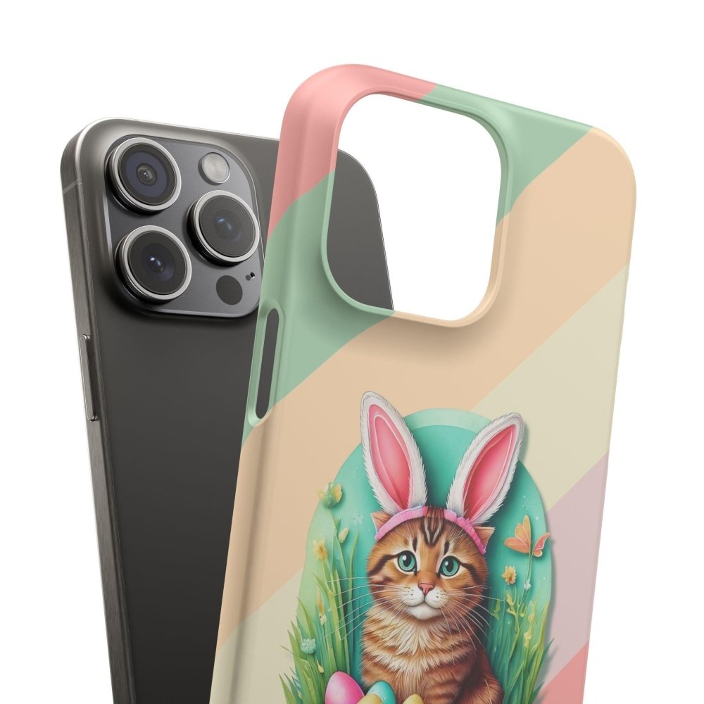 Cute Easter Cat Phone Case - Bunny Ears Cat - Purrfectly Sweet Spring Phone Cover - Love From Snowy Shop