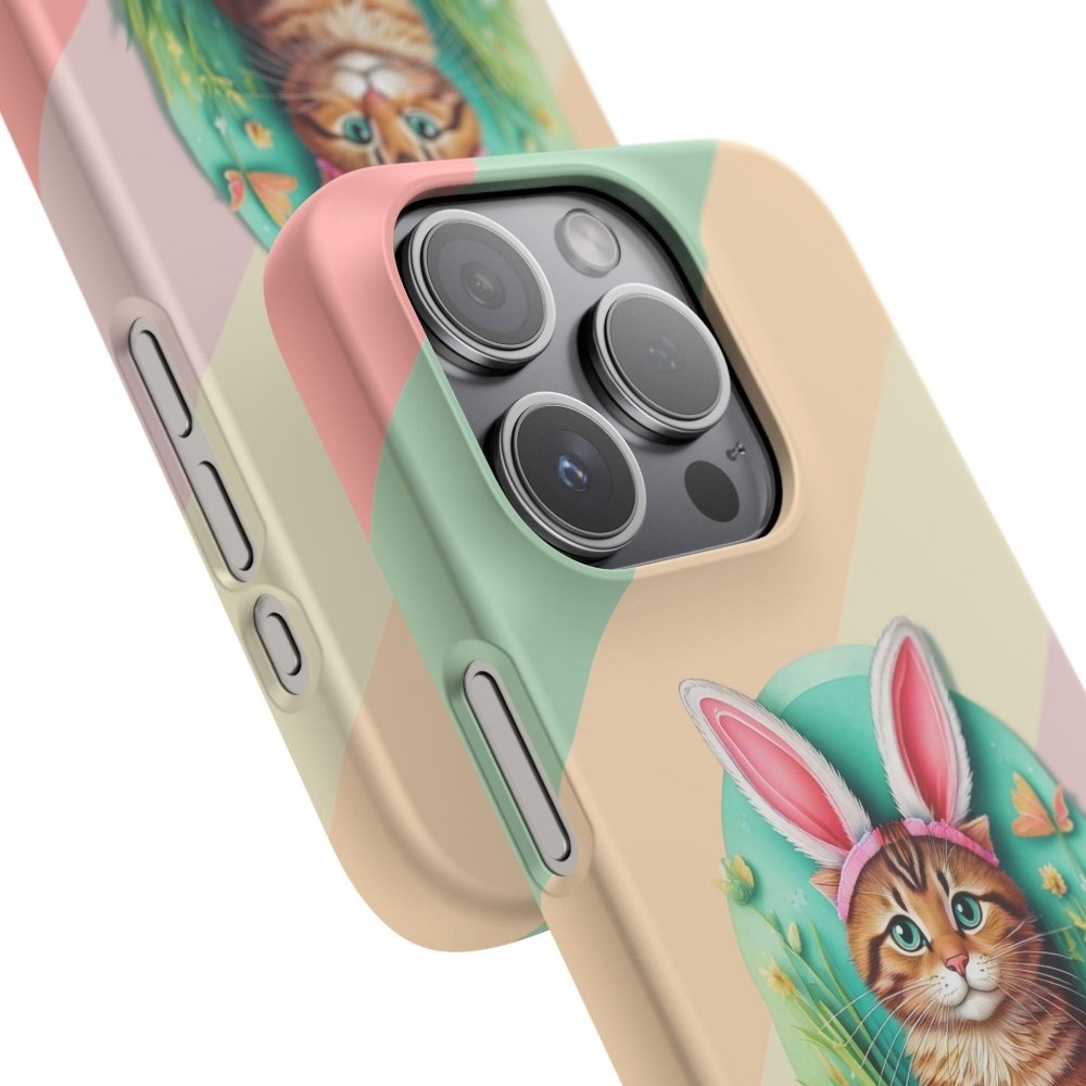 Cute Easter Cat Phone Case - Bunny Ears Cat - Purrfectly Sweet Spring Phone Cover - Love From Snowy Shop
