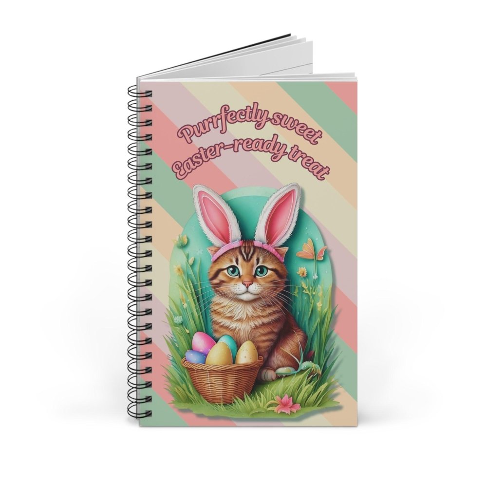 Easter Cat Journal - Purrfectly Sweet Bunny Cat Notebook - Cute Spring Stationery Gift - Love From Snowy Shop