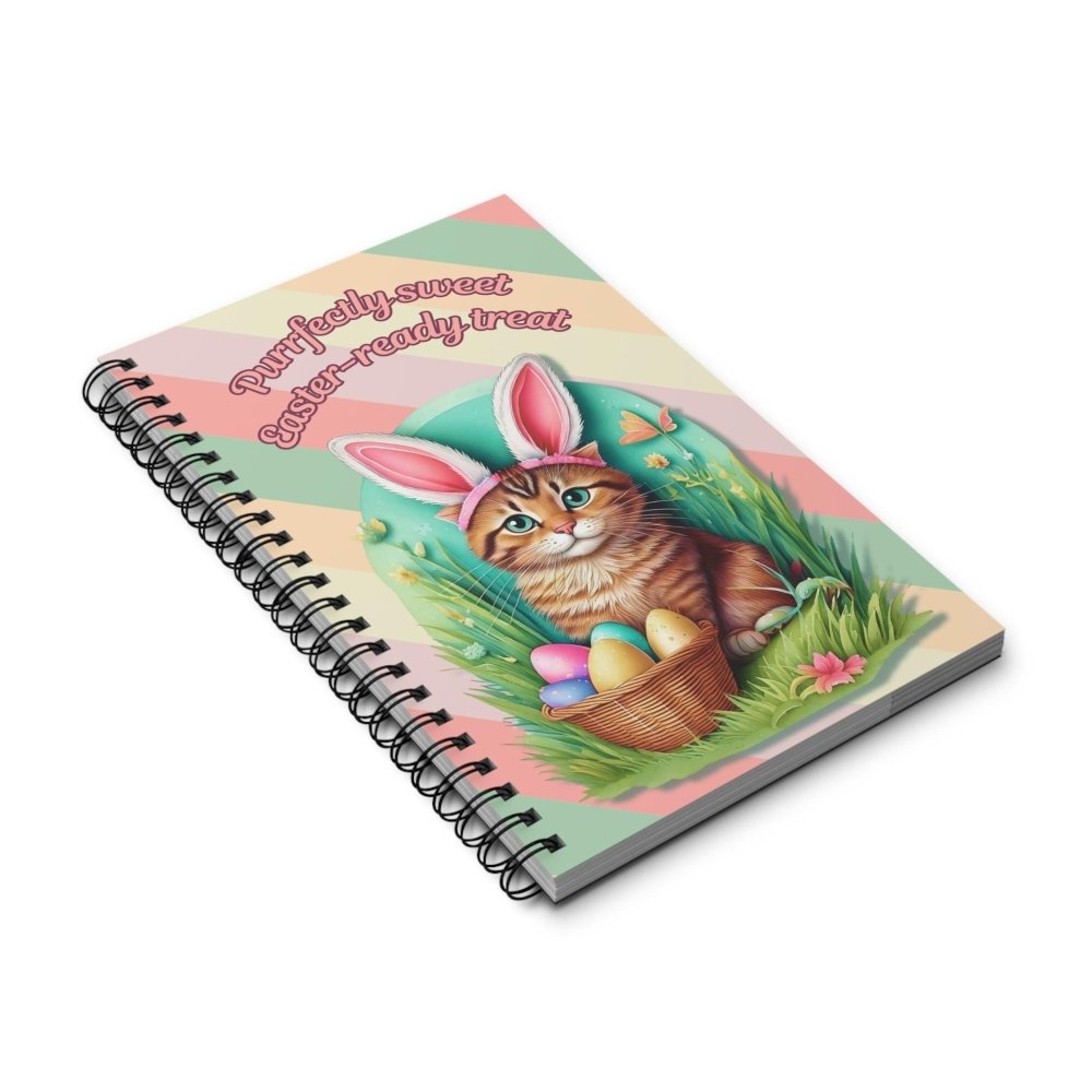 Easter Cat Journal - Purrfectly Sweet Bunny Cat Notebook - Cute Spring Stationery Gift - Love From Snowy Shop