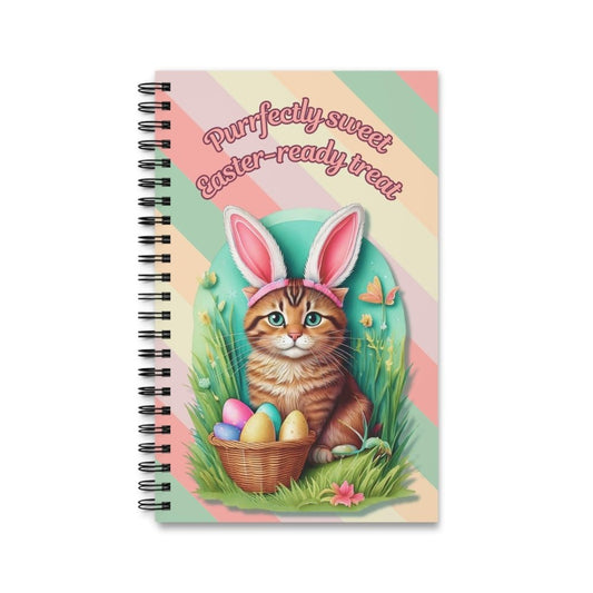 Easter Cat Journal - Purrfectly Sweet Bunny Cat Notebook - Cute Spring Stationery Gift - Love From Snowy Shop