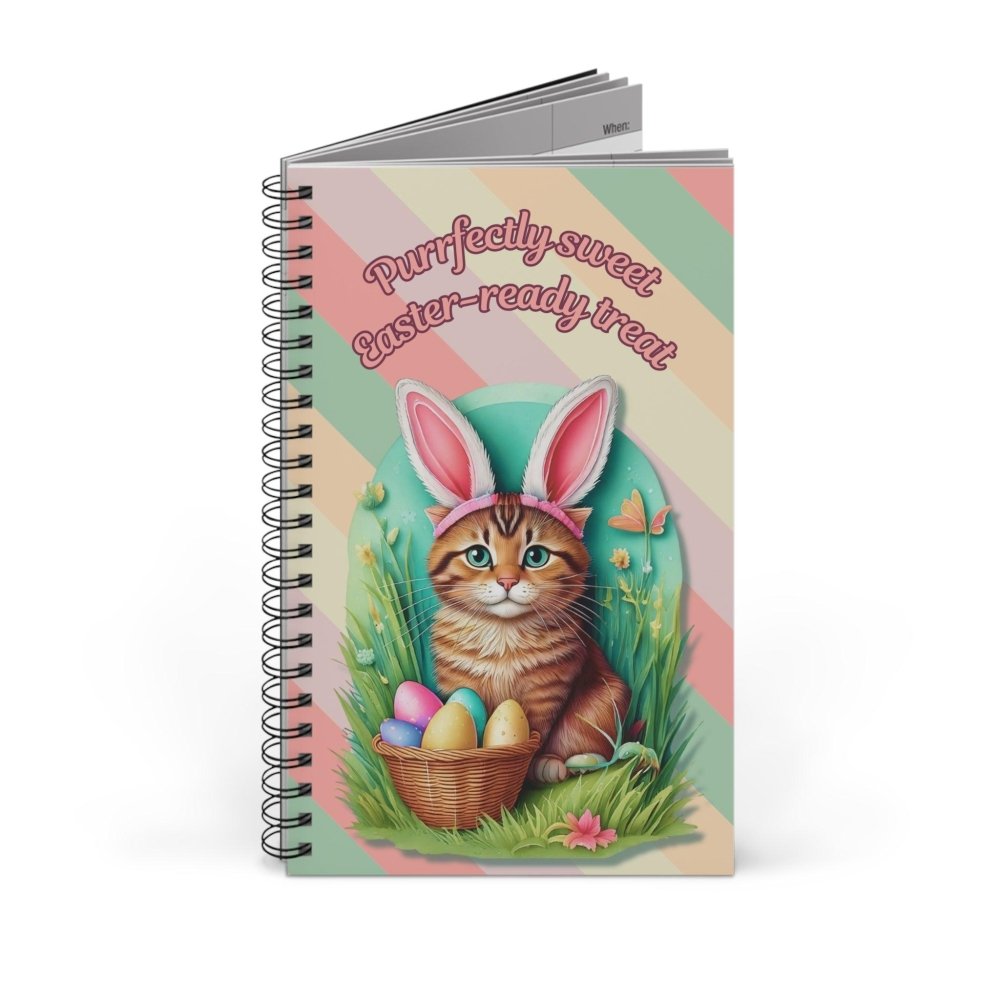 Easter Cat Journal - Purrfectly Sweet Bunny Cat Notebook - Cute Spring Stationery Gift - Love From Snowy Shop