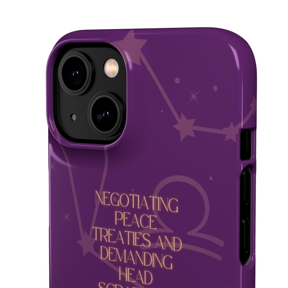 Funny Astrology Cat Phone Case – “Peace Treaties & Head Scratches” – Cosmic Cat Lover Gift - Love From Snowy Shop