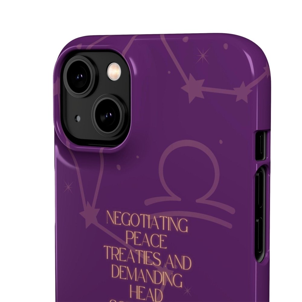 Funny Astrology Cat Phone Case – “Peace Treaties & Head Scratches” – Cosmic Cat Lover Gift - Love From Snowy Shop